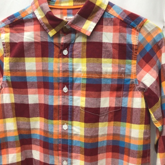 Cat & Jack Boys Poplin Plaid Long Sleeve Button Down Shirt - Picture 7 of 9